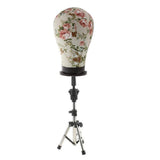 Maxbell 22'' Cork Canvas Block Mannequin Model Head Wigs Making Display Tripod Stand