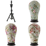 Maxbell Cork Canvas Block Mannequin Model Head Wigs Making Display Tripod Stand Set