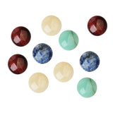 Maxbell 30 Pcs Flatbck Resin Embellishment 12mm+10 Pcs Half Round Natural Stone 8mm