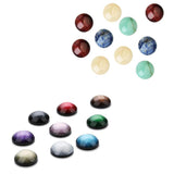 Maxbell 30 Pcs Flatbck Resin Embellishment 12mm+10 Pcs Half Round Natural Stone 8mm