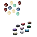 Maxbell 30 Pcs Flatbck Resin Embellishment 12mm+10 Pcs Half Round Natural Stone 8mm