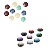 Maxbell 30 Pcs Flatbck Resin Embellishment 12mm+10 Pcs Half Round Natural Stone 8mm