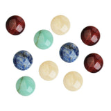 Maxbell 30 Pcs Flatbck Resin Embellishment 12mm+10 Pcs Half Round Natural Stone 8mm
