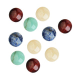 Maxbell 30 Pcs Flatbck Resin Embellishment 12mm+10 Pcs Half Round Natural Stone 8mm