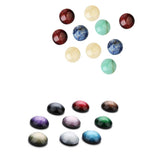 Maxbell 30 Pcs Flatbck Resin Embellishment 12mm+10 Pcs Half Round Natural Stone 8mm