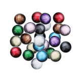 Maxbell 30 Pcs Flatbck Resin Embellishment 12mm+10 Pcs Half Round Natural Stone 8mm
