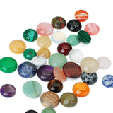 Maxbell 30 Pcs Flatbck Resin Embellishment 12mm+10 Pcs Half Round Natural Stone 8mm