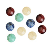 Maxbell 30 Pcs Flatbck Resin Embellishment 12mm+10 Pcs Half Round Natural Stone 8mm