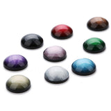 Maxbell 30 Pcs Flatbck Resin Embellishment 12mm+10 Pcs Half Round Natural Stone 8mm