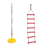 Maxbell Kids Tree Hanging Disc Rope Swing & Climbing Ladder Toy Set Garden Playing