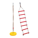 Maxbell Kids Tree Hanging Disc Rope Swing & Climbing Ladder Toy Set Garden Playing