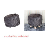 Maxbell 4pcs Soft  Stool Covers Fit 28cm Diameter Round Seat Grey