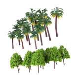 Maxbell 37Piece Cypress+Palm Tree Model Green Roadway Landscape Building Layout HO N