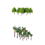 Maxbell 37Piece Cypress+Palm Tree Model Green Roadway Landscape Building Layout HO N
