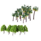 Maxbell 37Piece Cypress+Palm Tree Model Green Roadway Landscape Building Layout HO N