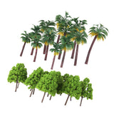 Maxbell 37Piece Cypress+Palm Tree Model Green Roadway Landscape Building Layout HO N