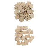 Maxbell Multiple Shape MDF Unfinished Wooden Pieces Blank Plaque DIY Craft 60 Pieces