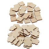 Maxbell Multiple Shape MDF Unfinished Wooden Pieces Blank Plaque DIY Craft 60 Pieces