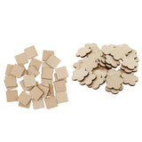 Maxbell Multiple Shape MDF Unfinished Wooden Pieces Blank Plaque DIY Craft 60 Pieces