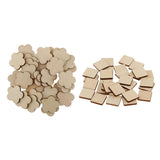Maxbell Multiple Shape MDF Unfinished Wooden Pieces Blank Plaque DIY Craft 60 Pieces