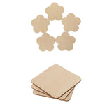 Maxbell Multiple Shape MDF Unfinished Wooden Pieces Blank Plaque Craft 8 Pieces