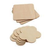 Maxbell Multiple Shape MDF Unfinished Wooden Pieces Blank Plaque Craft 8 Pieces