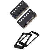 Maxbell Curved Humbucker Frame Mounting Rings with Pickup Cover for Electric Guitar