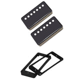 Maxbell Curved Humbucker Frame Mounting Rings with Pickup Cover for Electric Guitar