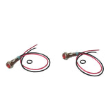 Maxbell 2pcs 6mm LED Metal Indicator Light Waterproof Signal Pilot Dash Lamp 6V Red