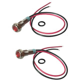 Maxbell 2pcs 6mm LED Metal Indicator Light Waterproof Signal Pilot Dash Lamp 6V Red