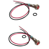Maxbell 2pcs 6mm LED Metal Indicator Light Waterproof Signal Pilot Dash Lamp 6V Red