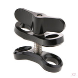 Maxbell 2Pieces Underwater Diving Ball Join Connector Clamp Mount Arm for Flashlight