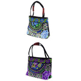 Maxbell 2Pcs Embroidery Travel Shoulder Bag Double Faced Flower Handmade Women Bags