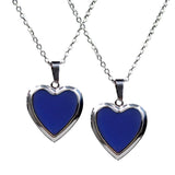 Maxbell 2 Pieces Heart Mood Photo Frame Change Color Emotion Feeling Unisex Necklace