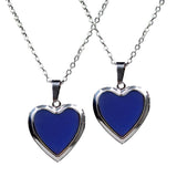 Maxbell 2 Pieces Heart Mood Photo Frame Change Color Emotion Feeling Unisex Necklace