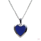 Maxbell 2 Pieces Heart Mood Photo Frame Change Color Emotion Feeling Unisex Necklace