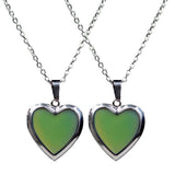 Maxbell 2 Pieces Heart Mood Photo Frame Change Color Emotion Feeling Unisex Necklace