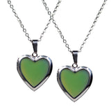 Maxbell 2 Pieces Heart Mood Photo Frame Change Color Emotion Feeling Unisex Necklace