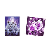 Maxbell 5D Diamond Embroidery Painting Animal Tiger & Flower Cross Stitch Art Kit