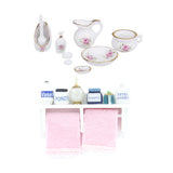 Maxbell 1/12 Dollhouse Bathroom Porcelain Set Dollhouse Miniature Bathroom Rack
