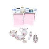 Maxbell 1/12 Dollhouse Bathroom Porcelain Set Dollhouse Miniature Bathroom Rack