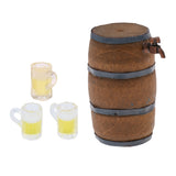 Maxbell 1:12 Dollhouse Beer Mug +Dollhouse Miniature Beer Barrel Beer Mug