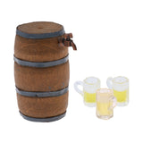 Maxbell 1:12 Dollhouse Beer Mug +Dollhouse Miniature Beer Barrel Beer Mug