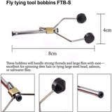 Maxbell 4pcs Fly Tying Tools Ceramic Fly Tying Materials Bobbins Thread Holder Black