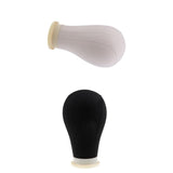 Maxbell 2x Canvas Poly Head for Wig Hat Making Display W/ Mount Hole+ 20pcs Pins 22"
