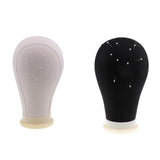 Maxbell 2x Canvas Poly Head for Wig Hat Making Display W/ Mount Hole+ 20pcs Pins 22"