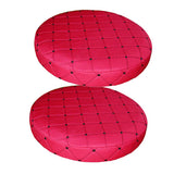 Maxbell 2Pcs 35cm Bar Stool Cover Round Lift Chair Seat Sleeve Polyester Salon Red