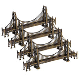 Maxbell 4Pc Retro Metal Building Model Ornament Golden Gate Bridge Statue Cafe Decor