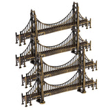 Maxbell 4Pc Retro Metal Building Model Ornament Golden Gate Bridge Statue Cafe Decor
