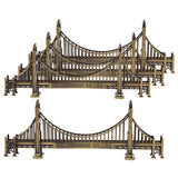 Maxbell 4Pc Retro Metal Building Model Ornament Golden Gate Bridge Statue Cafe Decor